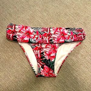 Tropical floral high waisted or fold over bikini bottoms